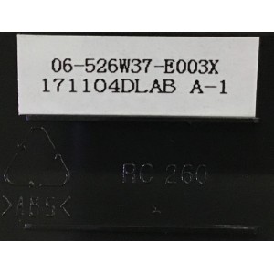 CONTROL TCL / 06-526W37-E003X / 171104DLAB / MODELO 32D2700 / MODELOS COMPATIBLES L40S4700FS / L55E3800 / L55E4700 / L55E3800FS / L50E3800FS / L40E3800FS / L55S4700FS / L50S4700FS